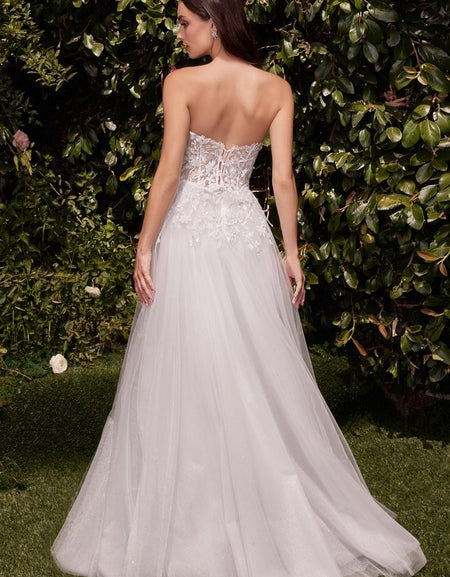 TRAPLESS A-LINE LACE & TULLE WEDDING DRESS - C148W