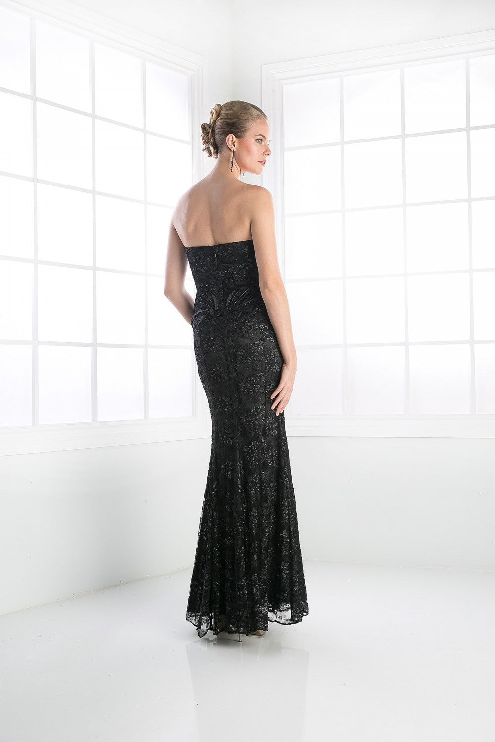 Beaded Lace Column Dress C251