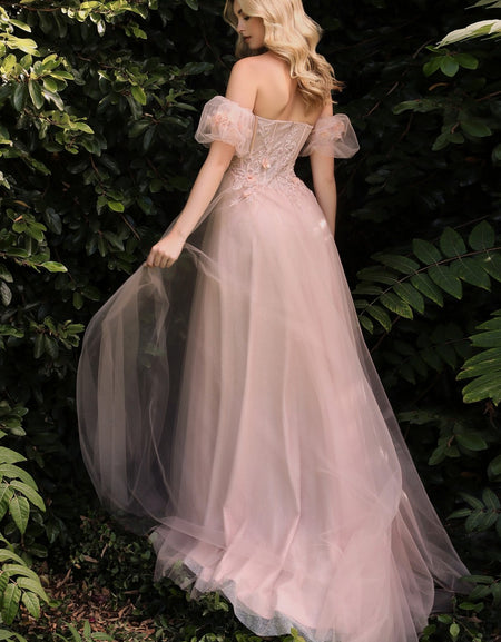 STRAPLESS FLORAL BALL GOWN CB080