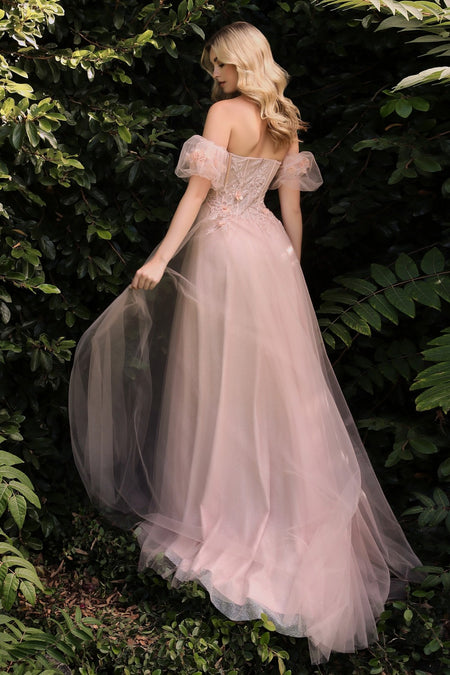 STRAPLESS FLORAL BALL GOWN CB080