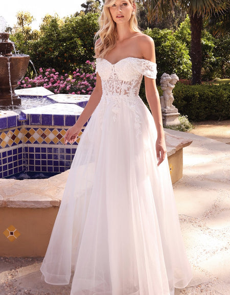 LACE OFF THE SHOULDER BRIDAL GOWN CD961W