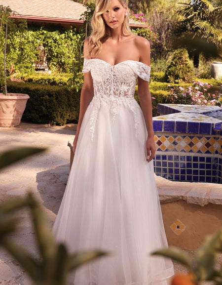 LACE OFF THE SHOULDER BRIDAL GOWN CD961W