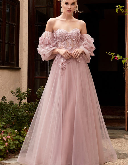 STRAPLESS OFF THE SHOULDER GOWN CD962