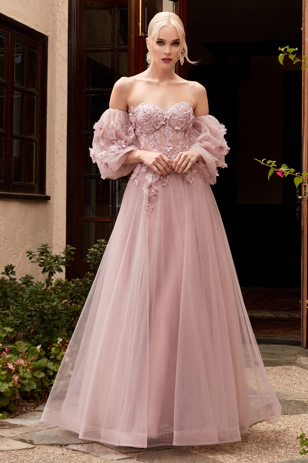 STRAPLESS OFF THE SHOULDER GOWN CD962
