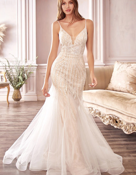 Beaded Mermaid Wedding Dress CDS401